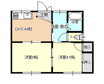 大坊ハイツ第３号棟の間取り