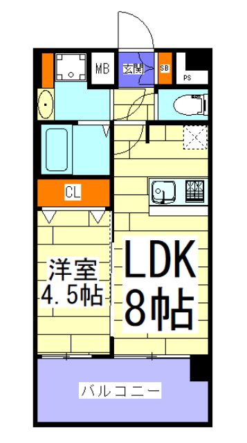 プレサンス京町堀ノースの間取り