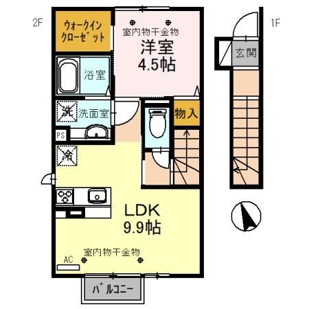 敦賀市昭和町のアパートの間取り