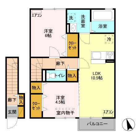 前橋市富士見町原之郷のアパートの間取り