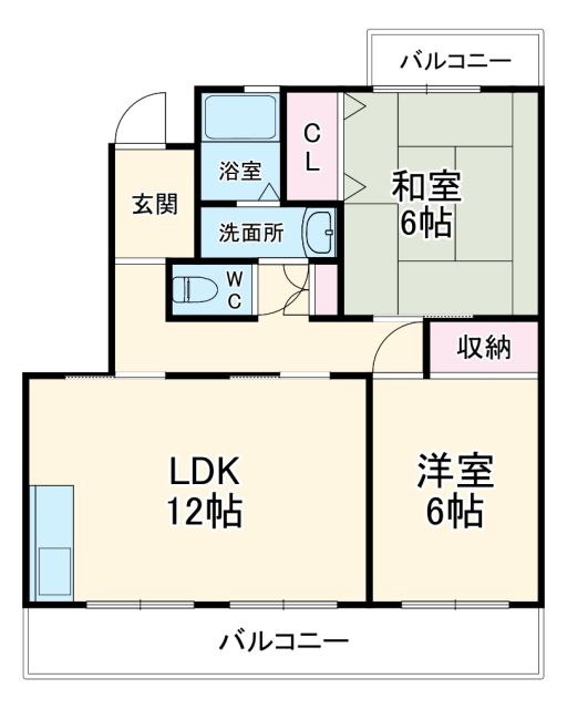 浜松市中央区積志町のマンションの間取り