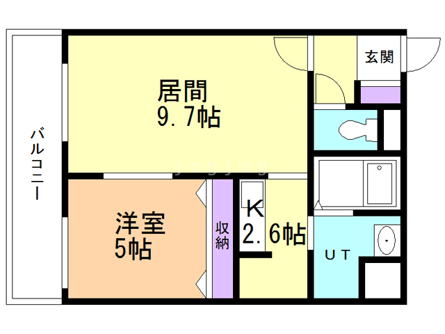 札幌市手稲区西宮の沢六条のマンションの間取り