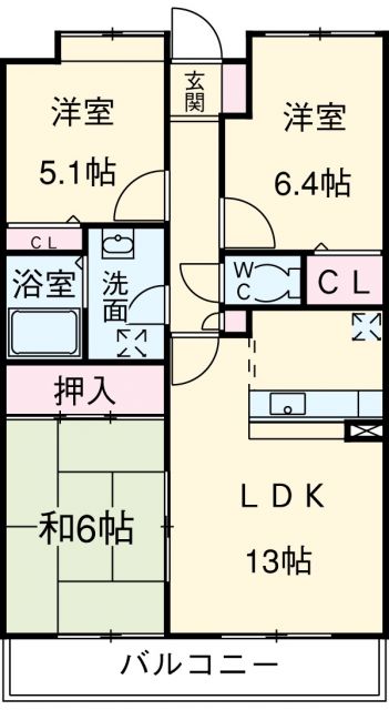 セレブコート蜆塚の間取り