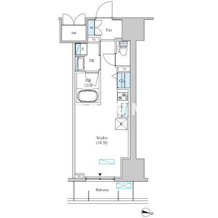 千葉市中央区中央のマンションの間取り