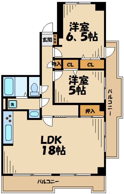 横浜市青葉区柿の木台のマンションの間取り