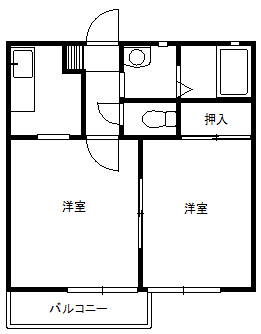 フラット方木田　Bの間取り