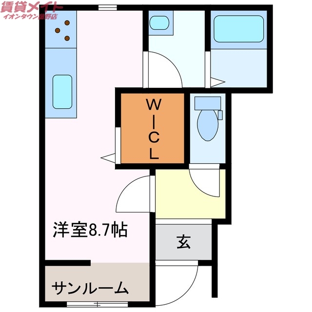 いなべ市大安町門前のアパートの間取り