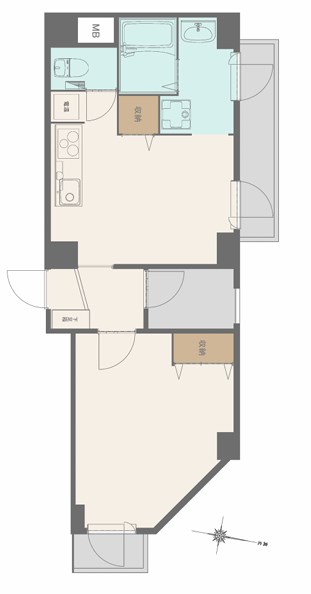 神戸市中央区磯上通のマンションの間取り