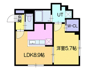 札幌市厚別区厚別東三条のマンションの間取り