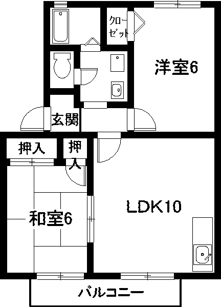 東海市高横須賀町のアパートの間取り