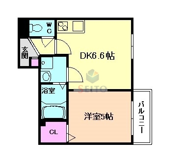 豊中市稲津町のアパートの間取り