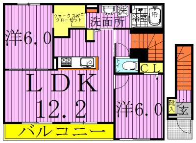 【エルシェアートＢの間取り】