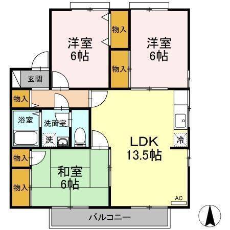 メゾン・ベルラルジュ　カトレア館の間取り