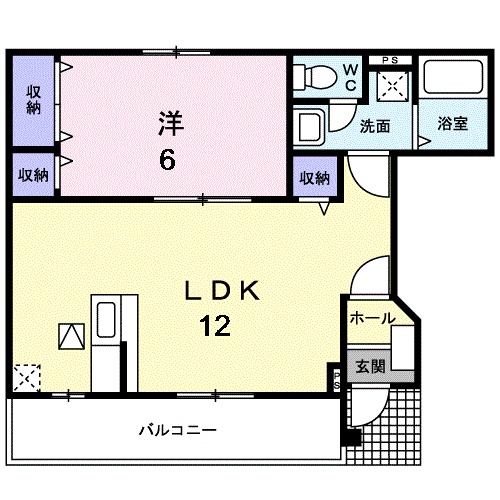 豊橋市岩屋町のアパートの間取り