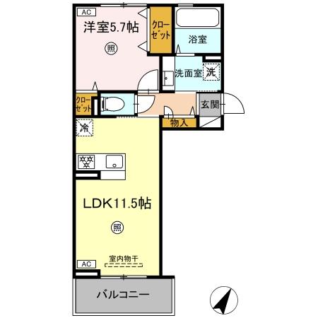 Ｄ-ROOM引水306の間取り