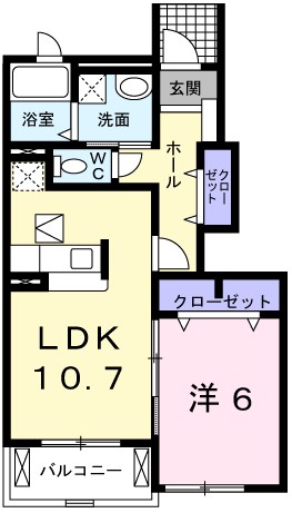 【姫路市四郷町坂元のアパートの間取り】