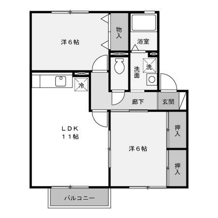 高崎市根小屋町のアパートの間取り