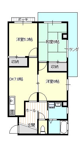 姫路市野里慶雲寺前町のマンションの間取り