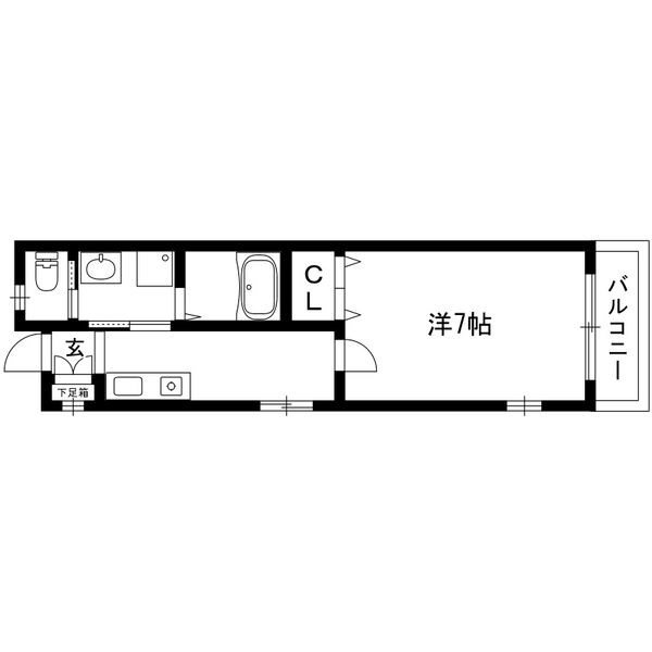 名古屋市熱田区比々野町のマンションの間取り