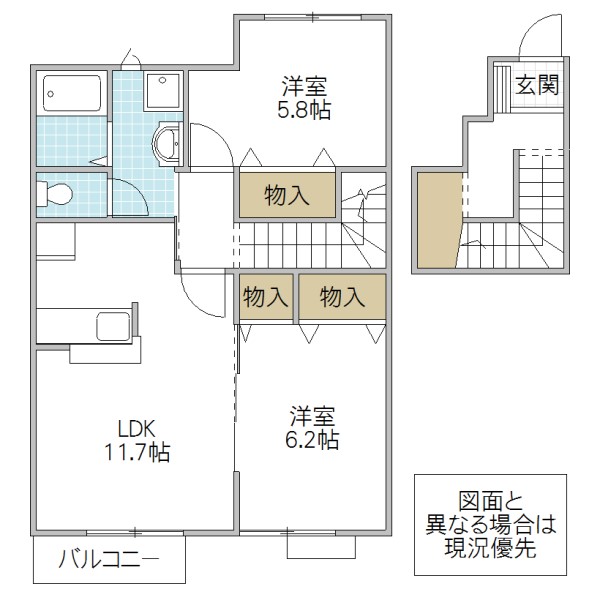 プルメリア Dの間取り