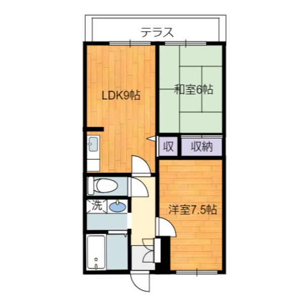 静岡市駿河区中島のアパートの間取り