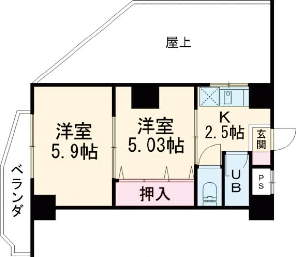 東西ビルの間取り