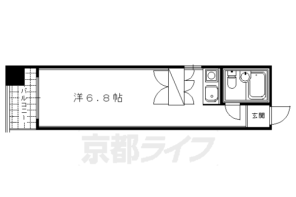 京都市下京区稲荷町のマンションの間取り