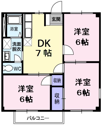 【羽村市栄町のアパートの間取り】