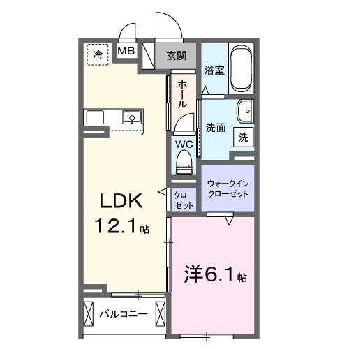 亀岡市篠町広田のアパートの間取り