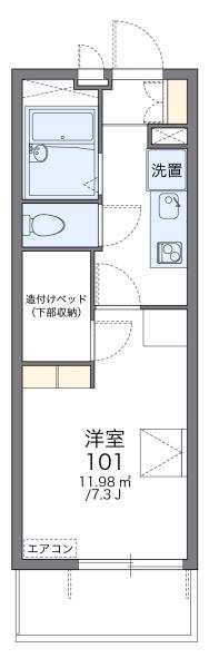 レオパレス金仙寺湖二号館の間取り