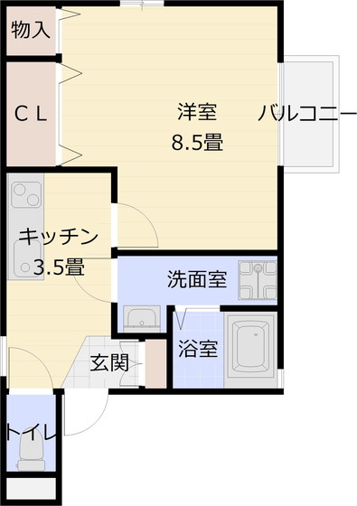 サニーハウス法善寺の間取り