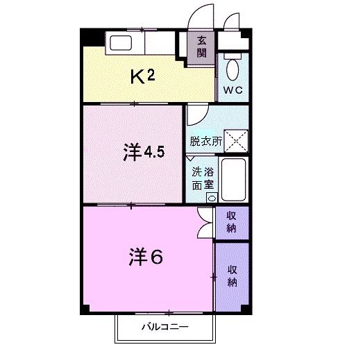 金沢市専光寺町のアパートの間取り