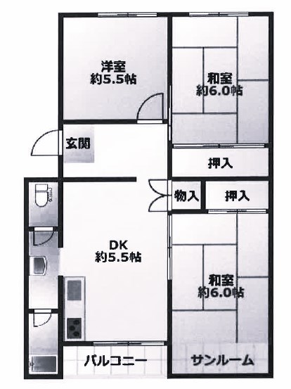 神戸市垂水区星陵台のマンションの間取り