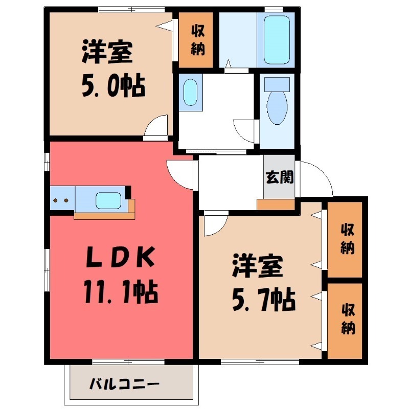 フレアパレス Aの間取り