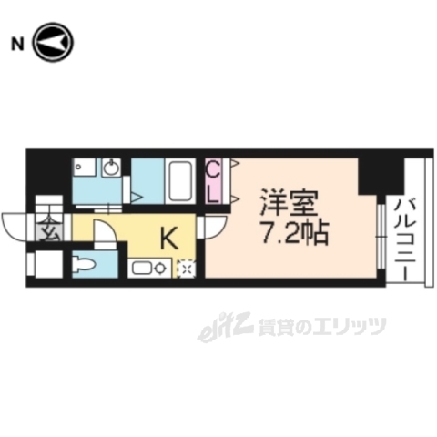 【京都市下京区坊門中之町のマンションの間取り】