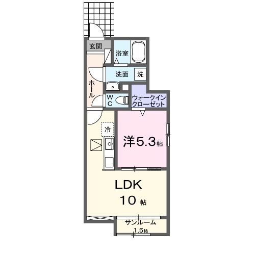 泉佐野市高松東のアパートの間取り