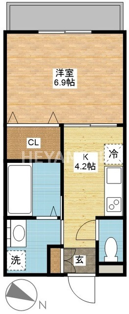 長崎市末石町のアパートの間取り