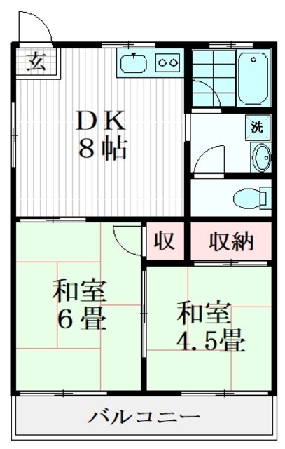 世田谷区東玉川のアパートの間取り