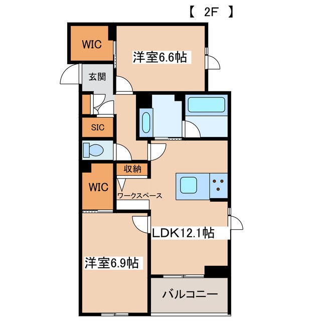 松本市笹部のアパートの間取り