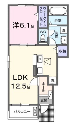 井原市下出部町のアパートの間取り