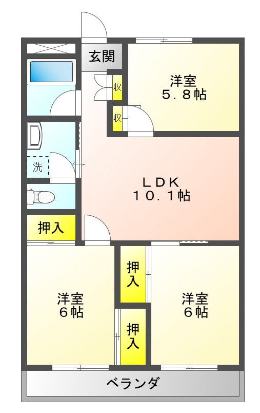 AKATSUKIマンションの間取り