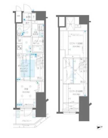 新宿区新宿のマンションの間取り