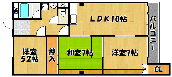 明石市野々上のアパートの間取り