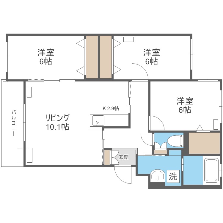 グランメール石山通の間取り