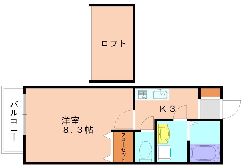 古賀市千鳥のアパートの間取り