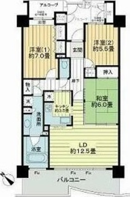 ライオンズタワー仙台広瀬の間取り