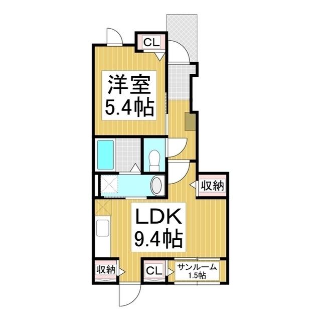 長野市上野のアパートの間取り