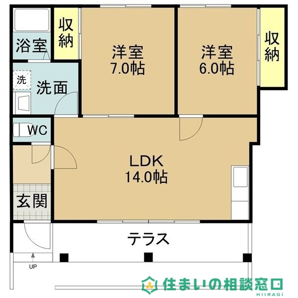 岡崎市稲熊町のアパートの間取り