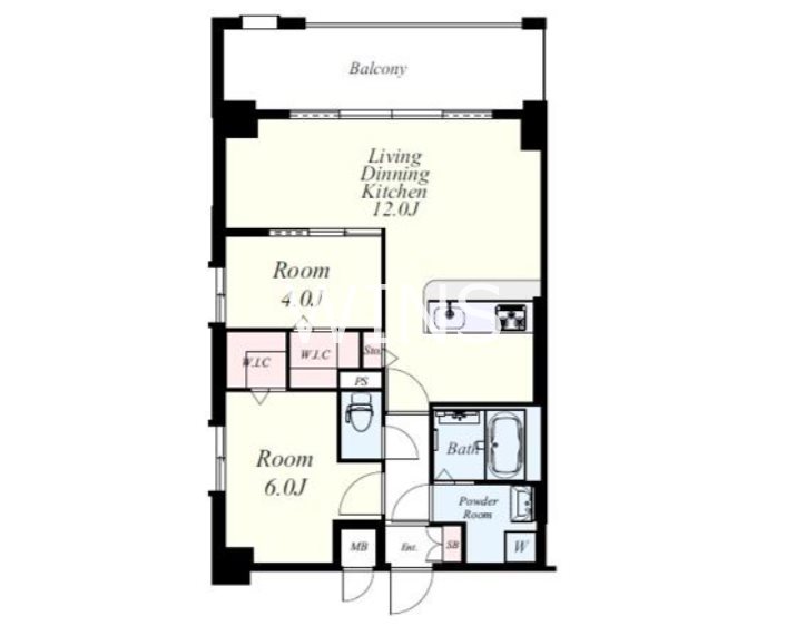 福岡市博多区奈良屋町のマンションの間取り