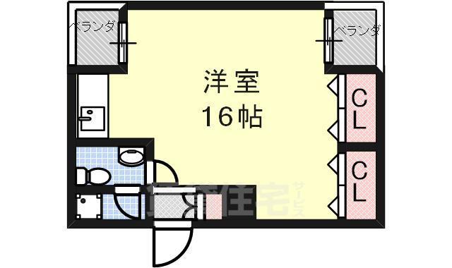 京都市南区上鳥羽苗代町のマンションの間取り